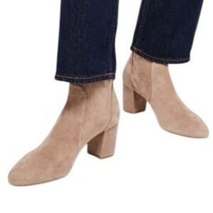 Stuart Weitzman Women's Yuliana 60 Sock Boots S6276 Beige Suede Size 6.5B Spain
